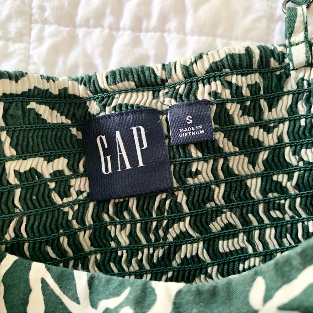 Gap Tiered Floral Midi High Low Dress - Dark Green - Size Small - Picture 6 of 8